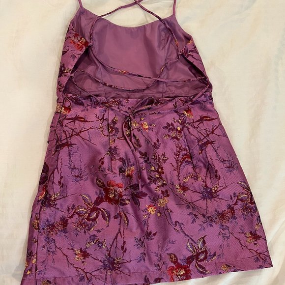 Urban Outfitters Metallic Purple Strappy Mini Dress Large - Picture 3 of 4